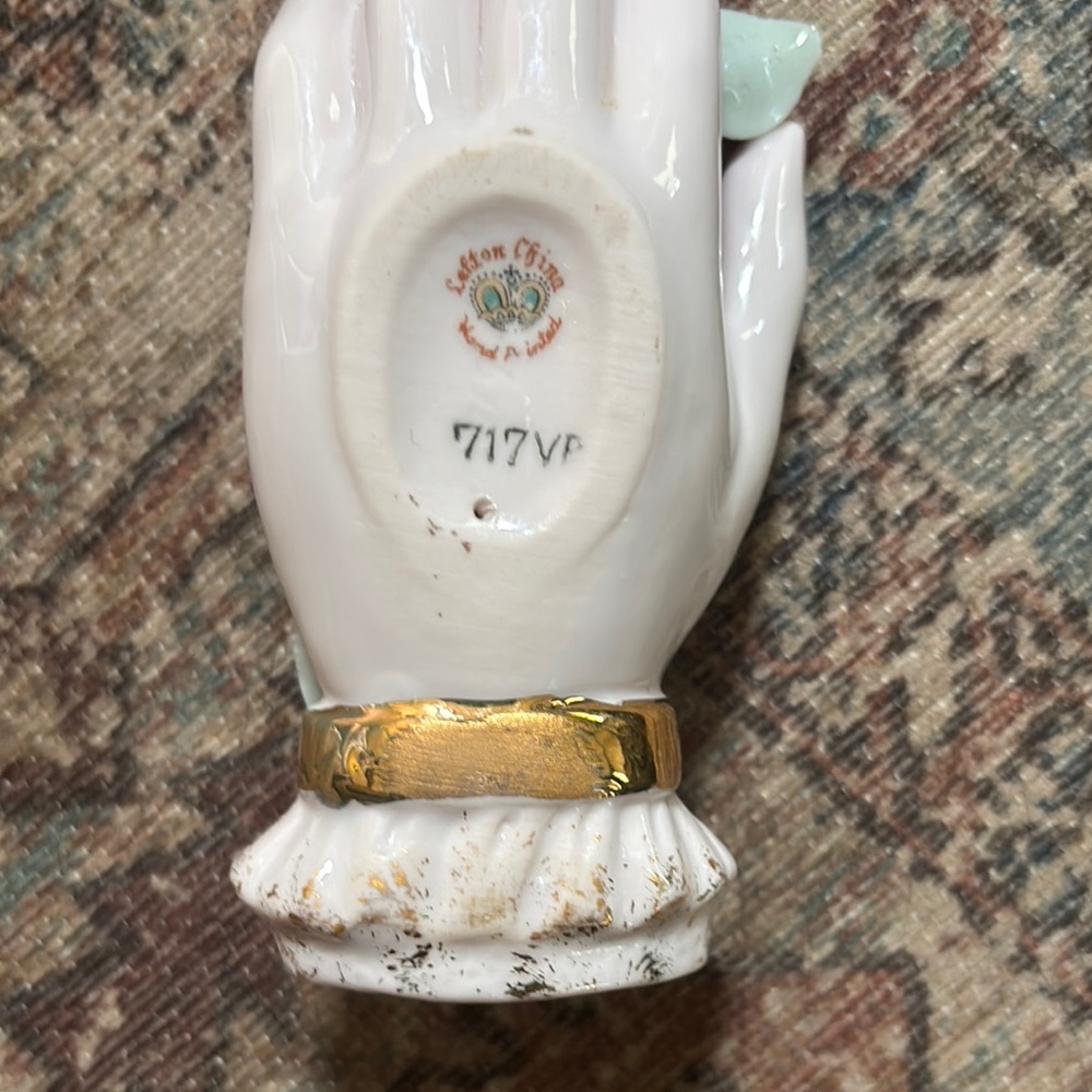 LEFTON CHINA HAND PAINTED PORCELAIN LADY HAND RING HOLDER FIGURINE JAPAN 717VP - Picture 6 of 7